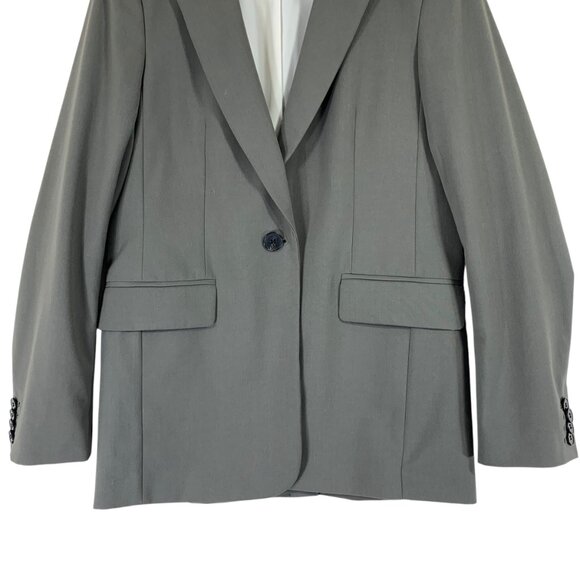 H&M Single-breasted Blazer color Dark gray-green size xs - Picture 11 of 14